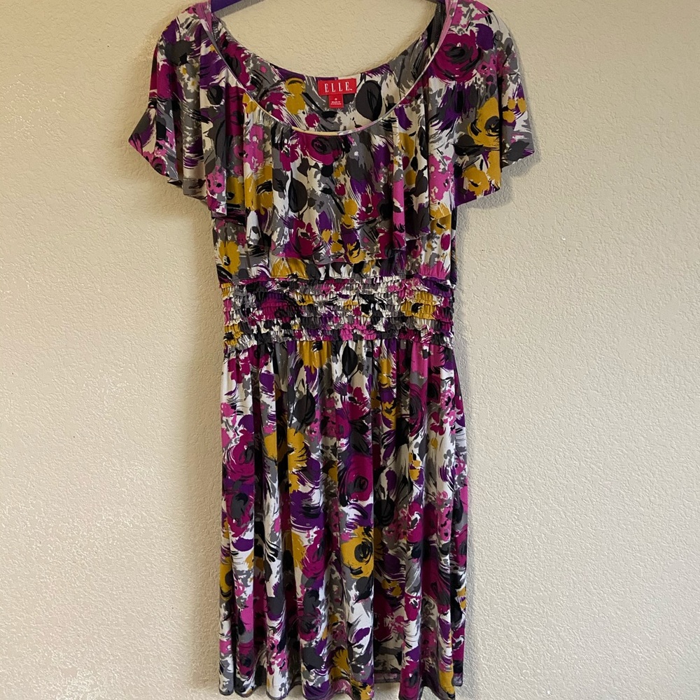 Elle Dress - Purple and Yellow Flowers